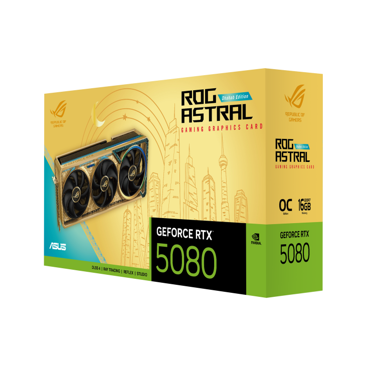 ROG Astral GeForce RTX 5080 – Dhahab CORE OC Edition (16GB GDDR7)